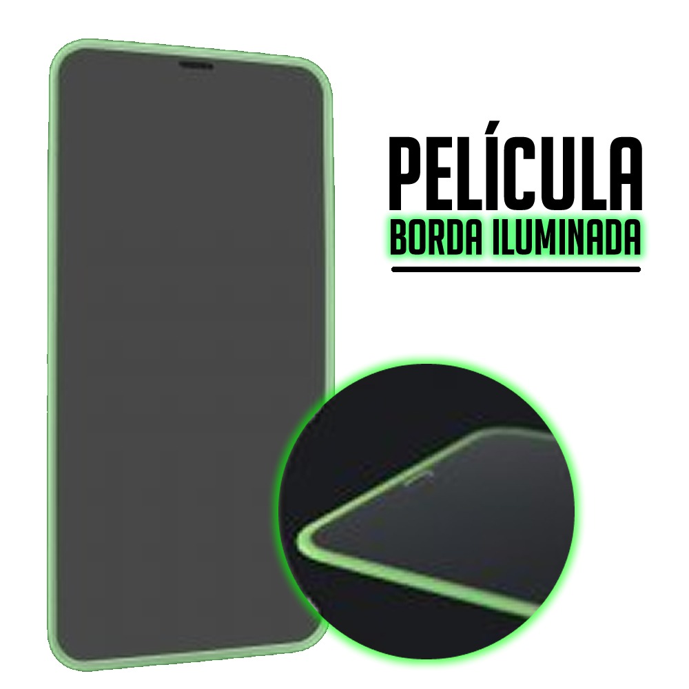 Película de Vidro Com Borda Luminosa Samsung A32 5G A326 Fluorescente